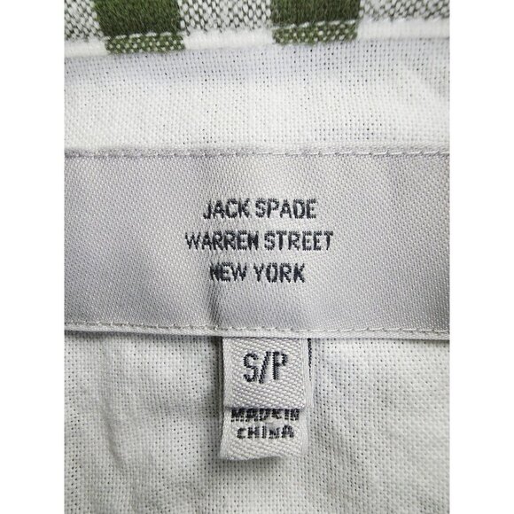 Jack Spade Size Small Mens Green White Flannel Button Down Long Sleeve Shirt - Picture 4 of 11